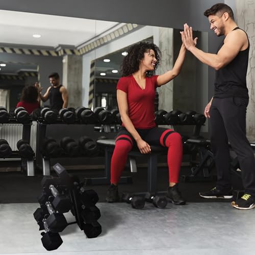 Hexagonal Dumbbell Free Hand Weight Set w/Rack