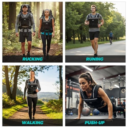 35lb/45lb Weighted Vest Men , Adjustable Rucking Vests for Walking with Reflective Stripe, 1.2" Ultra Thick Shoulder Padding Strength Training Workout Vest for Running GYM Home, Detachable Iron Weights - size: 2-35 LBS