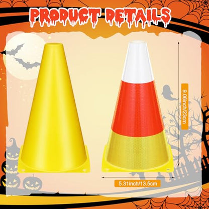 Candy Corn Ring Toss Game Plastic Cones 9 Inch Training Traffic Cones Sport Training Agility Field Marker for Youth Soccer Skating Practice