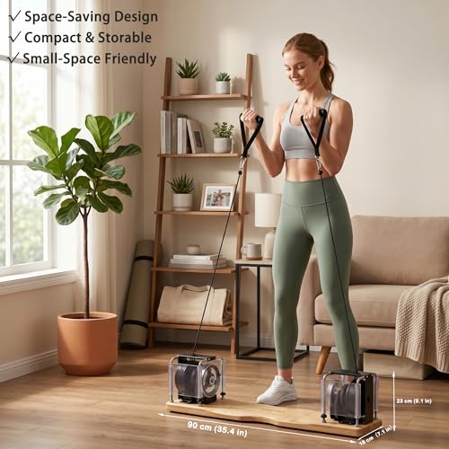 Portable Pilates Reformer Alternative – Adjustable Resistance Bar System for Full-Body Core, Legs & Glutes Training | Pilates Machine for Strength, Posture & Flexibility