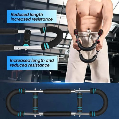 Arm Trainer–Full Body Resistance Strength Bar with Adjustable Tension|Chest, Arms,Shoulders&Core Workout Equipment for Home Gym&Travel Fitness