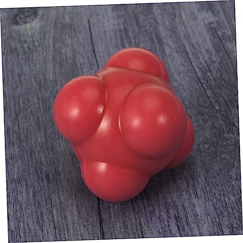 Toyvian Red Baseball Agility Reaction Ball for Hand Eye Coordination Training Medium Difficulty Six Sided High Bounce Silicone Ball for Reflex and Speed Agility Development