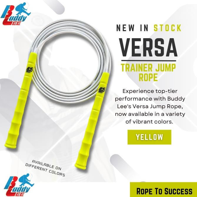 Buddy Lee New Versa Trainer Jump Rope – Yellow – Adjustable Speed Rope for Fitness, Cardio & Training –Lightweight, Durable & Ergonomic Handles