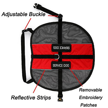 PLUTUS PET Service Dog Vest with 2 Removable Patches, Light Weight and Breathable Mesh Service Animal Harness,Perfect for Summer and Hot Days,Red,S,Girth 18.7-22.8" - size: S( 18.7-22.8" Girth)