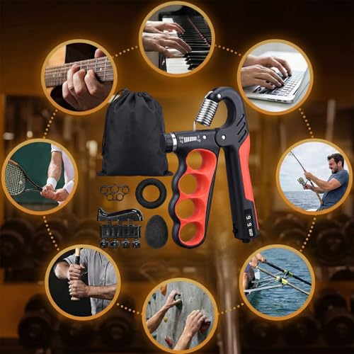 Grip Strengthener Forearm Strengthener Hand Grips Strengthener Kit(11-220 LBS) Adjustable Resistance Grip Strength Trainer with Counter –for Musicians Athletes and Injury Recovery