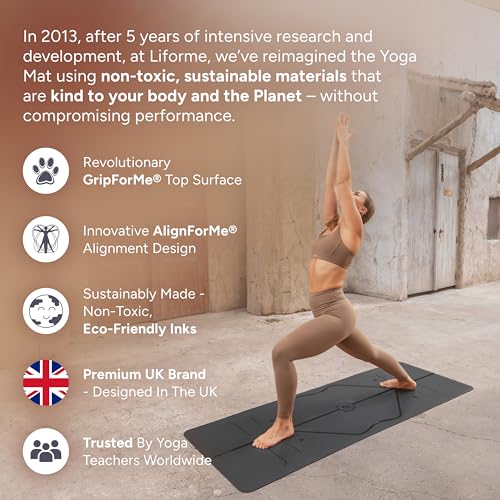 Liforme Classic Yoga Mat - Patented Alignment Design, Ultimate Grip - color: Olive