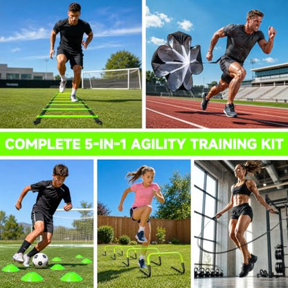 Agility Ladder, Soccer Football Training Equipment Agility & Speed Training - color: Green