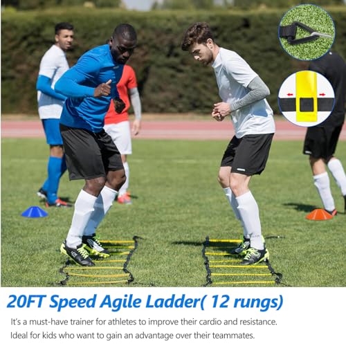 Soccer Agility Training Poles Equipment |Adjustable Soccer Equipment for Training Includes 6 Flexible Agility Poles - color: Multicolour