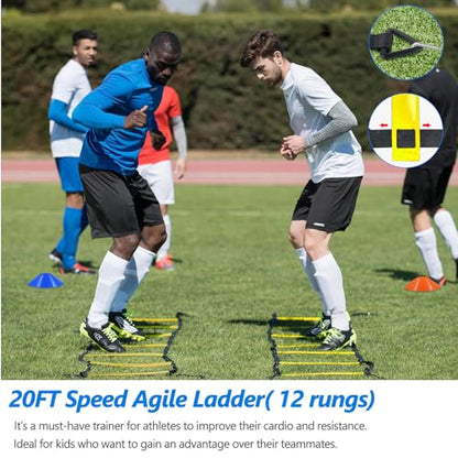 Soccer Agility Training Poles Equipment |Adjustable Soccer Equipment for Training Includes 6 Flexible Agility Poles - color: Orange Pole