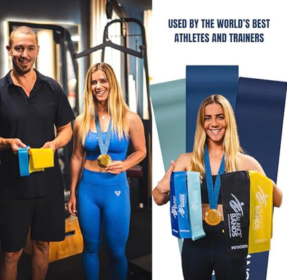 Resistance Bands – Exercise & Loop Stretch Bands for Working Out, Physical Therapy & Home Gym – 100% Natural Latex, Free Workout Videos Endorsed Co Owned By 2024 Gold Medalist