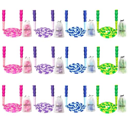 BIRDDIE Soft Beaded Jump Ropes For Kids, Adoult Fat Burning Fitness - color: 12 Pack