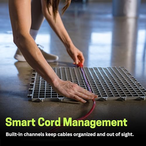 Performance Series Interlocking Floor Tiles - Durable ½ in TPE (Rubber Like, NOT Foam, no Odor) - Gym Flooring for Weights & Heavy Equipment - Gray, 30 SqFt (12 Pack) - Made in USA