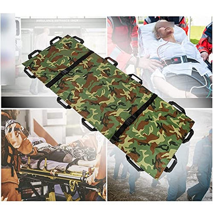 Oxford Foldable Canvas Stretcher, 12 Handles Hospital Patient Lifter Transfer Board for Hospital,Clinic, Home,Sports venues,Ambulance