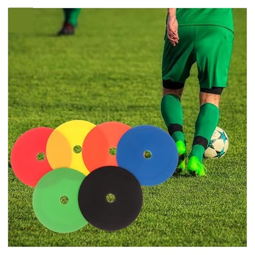20Pcs TPE Elastomer Football Flat Cones Marker Disc with Holes Basketball Sports Speed Agility Training Aids Markers