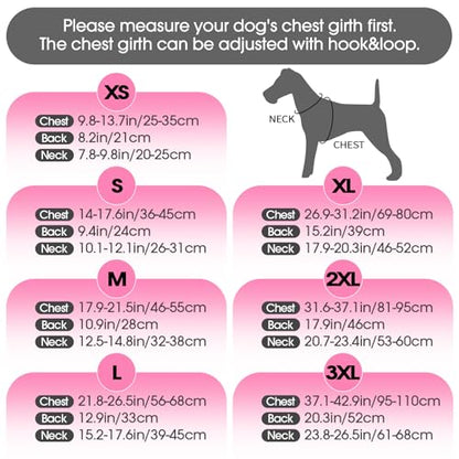 FUAMEY Dog Safety Vest High Vis Hunting Dog Vests for Large Dogs Reflective - color: Pink, size: X-Large
