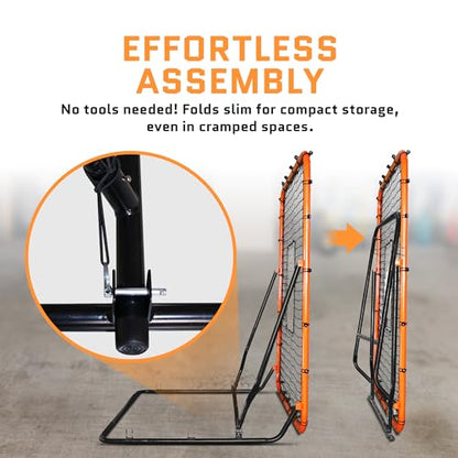 ACELETIQS Volleyball Rebounder Net, Soccer Rebounder, Lacrosse Rebounder, Baseball Rebounder Net | Improve Pitching and Fielding Training, Spiking, Passing and Shooting Skills - color: Orange