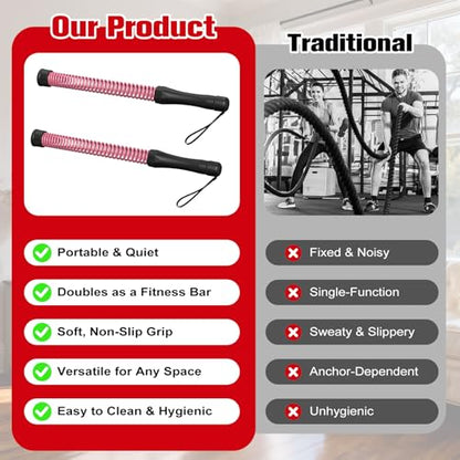 Relife Ropeless Battle Ropes, 2 in 1 Weighted Cordless Battle Ropes for Home Gym - Portable Home Gym Equipment for HIIT, Strength Building, Low-Impact Cardio for Men & Women