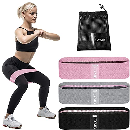 6-Piece Resistance Bands for Working Out - Exercise Bands to Workout Glutes, Thighs & Legs - Non Slip Cloth Booty Bands for Gym & Home Fitness, Yoga, Strength & Pilates - 3 Levels