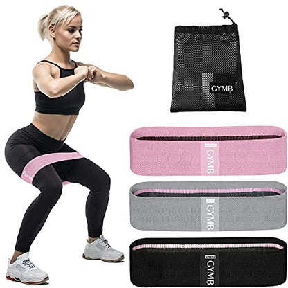 6-Piece Resistance Bands for Working Out - Exercise Bands to Workout Glutes, Thighs & Legs - Non Slip Cloth Booty Bands for Gym & Home Fitness, Yoga, Strength & Pilates - 3 Levels