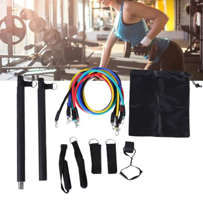 ZJchao 13 Pcs Resistance Bands Set with Reinforced Alloy Connectors and Soft Foam Padded Door Anchors for Strength Training Pilates