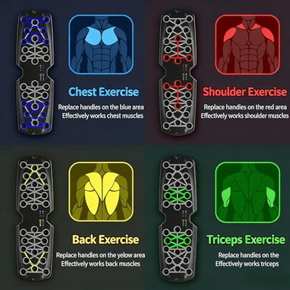 Multi-Function Push Up Board, Portable Home Fitness Equipment, for Father Papá Easter, Color-Coded Push Up Stand for Full Body Chest, Shoulder, Back & Arm Muscle Training
