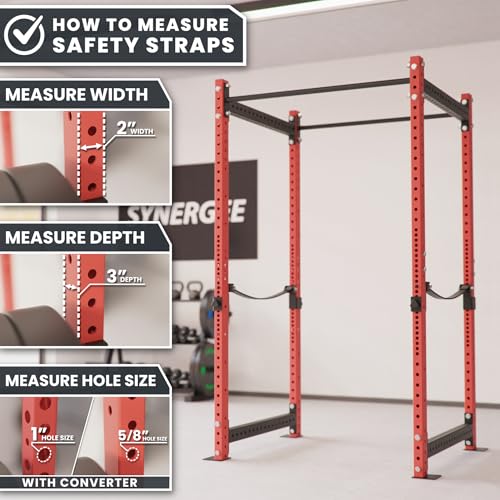 Synergee Safety Straps – Fits 2x2 2x3 3x3 Racks 750 lb - color: d) 2x3 x 35"