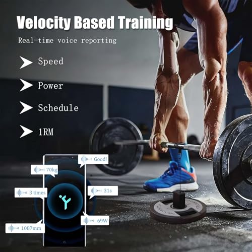 Portable Velocity-Based Training Device for Weightlifting & Squats, App Real-Time Digital Display and Voice Broadcast, ±1.0mm Detection Accuracy, Charge 2h Use 50h - size: B