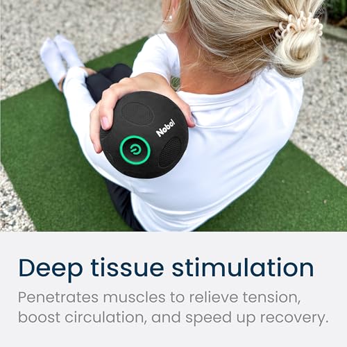 MyoSphere Vibration Massage Ball for Deep Tissue Stimulation, Muscle Tension Relief and Stress Reduction | Your Portable Deep Tissue Therapist | Space Black | 1.5lb