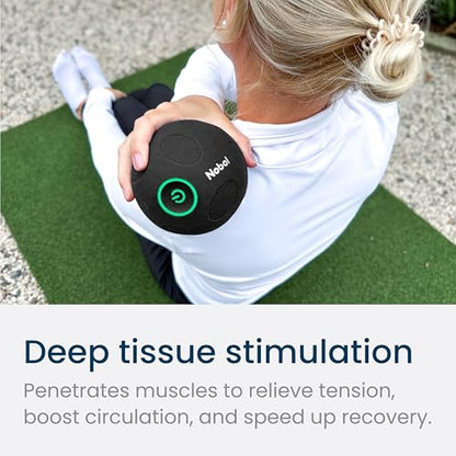 MyoSphere Vibration Massage Ball for Deep Tissue Stimulation, Muscle Tension Relief and Stress Reduction | Your Portable Deep Tissue Therapist | Space Black | 1.5lb