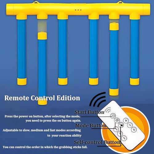ZERO ZONE Reflex Drop Sticks Challenge Game, Hand Eye Coordination Training Toy, Upgrade Remote Control 3 Adjustable Speed
