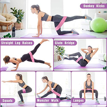 Booty Bands, Non Slip Resistance Bands for Legs and Butt, Workout Bands Exercise Bands Glute Bands for Women, 3 Pack