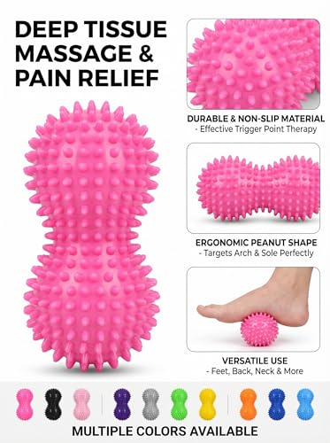 Peanut Spiky Massage Roller Ball for Foot and Body Muscle Relaxation Home Gym Fitness High Density Material