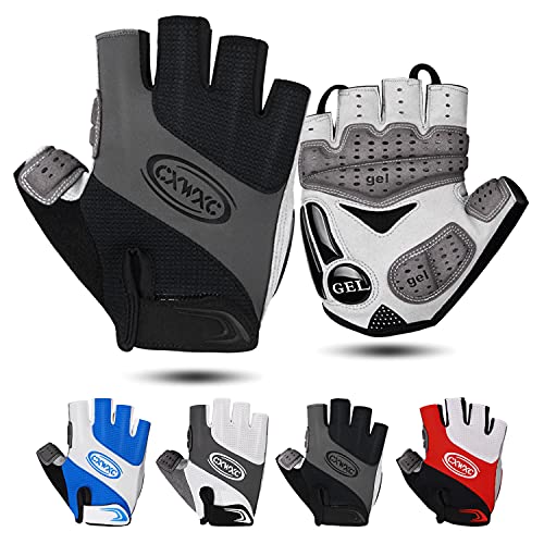 CXWXC Cycling Gloves for Men Women - Breathable Gel Road Mountain Bike Riding Gloves - Anti-Slip Bike Glove for Fitness Cycling Training Outdoor Sports - color: A: Black, size: Medium
