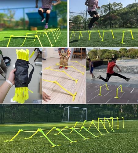 CMYUN Mini Hurdles Adjustable Height - 5 Pcs/10PCS Small Agility Hurdles with Handle, Soft Portable Track & Field Hurdles, Obstacle for Soccer Training(5pcs) - size: 5pcs