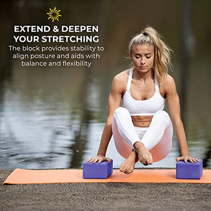4" Yoga Block, 10 Pack Bulk EVA Foam Yoga Blocks, Firm and Supportive Yoga Brick, Balance Foam for Stretching, Pilates, and Workout, 4" x 6" x 9"