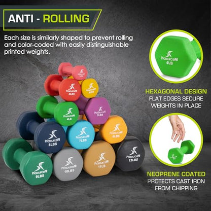 ProsourceFit Neoprene Dumbbell Coated for Non-Slip Grip - size: 4-Pound