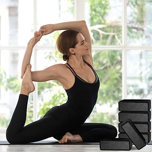20 Pcs Foam EVA Yoga Blocks Lightweight Non-Slip Supportive Foam Blocks Yoga Prop Accessories for Pilates, Stretching and Meditation, Men and Women Yogi (Black)