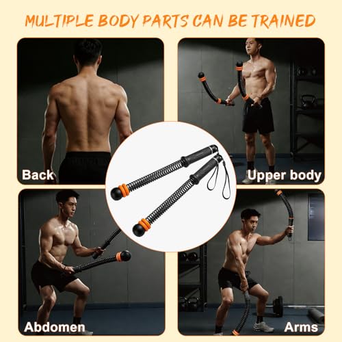 Ropeless Battle Ropes for Home Gym, Weighted Cordless Battle Rope with Adjustable Weights & Anti-Slip Handles, Portable Workout Rope for Strength Training, Anaerobic & Full Body Exercise