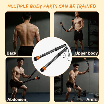 Ropeless Battle Ropes for Home Gym, Weighted Cordless Battle Rope with Adjustable Weights & Anti-Slip Handles, Portable Workout Rope for Strength Training, Anaerobic & Full Body Exercise