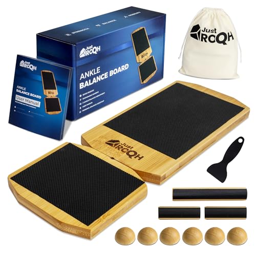 Ankle Balance Board & Ankle Strengthener for Rehab & Physical Therapy – Single Leg Bamboo Axis Board with Quick - Release System, 2 Training Levels & Scraper Tool