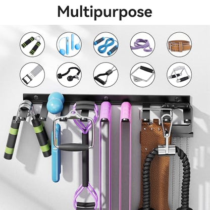 Wall Mounted Home Gym Equipment Storage Rack, Cable Attachments, Lifting Belts, Jump Ropes and Chains - size: Medium