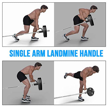 Yes4All Exercise Machine Adjustable T Bar Row Attachment, D Row Handle/Landmine Handle Attachment with Textured Rubber Handles - color: B. Black Single Landmine Handle