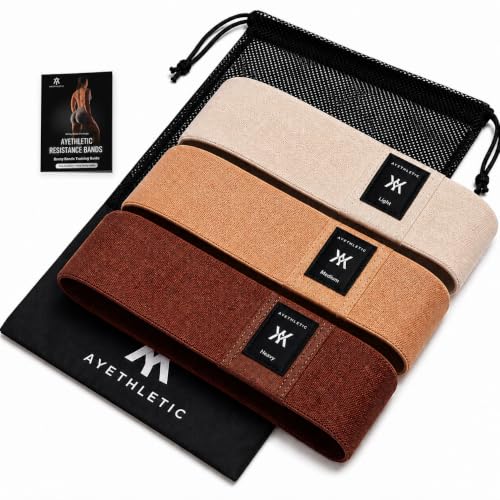 Premium Fabric Resistance Bands for Women, Booty Bands Set, Non-Slip Anti-Roll Elastic Loops for Glutes & Legs, Home Workout and Gym with Carry Mesh Bag