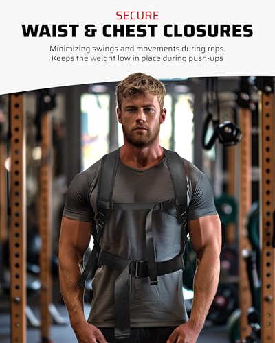 THEFITGUY Weighted Backpack for Gym Weight Plate - for Pushups, Calf Raises, Squats, Wear on Back or Front, Fits Up to 17.5” Diameter, 2.5” Thick Plate, Padded Straps & Secure Buckles - For Home & Gym