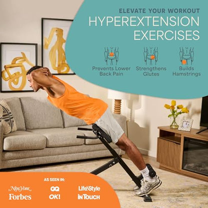 LifePro SculptTrainer Roman Chair with 330 lb Capacity — Incline Adjustable Hyperextension Bench for All-in-One Body Workout — Foldable Home Gym Back Extension Machine for Glutes, Core & Lower Back