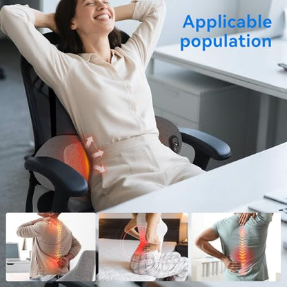 3 in 1 Lower Back Massager - Electric Lumbar with Heat, Vibration Massager, Airbag Traction,Lumbar Support Pillow for Lower Back Pain Relief,Deep Tissue Relaxation FSA Eligible/HSA Eligible