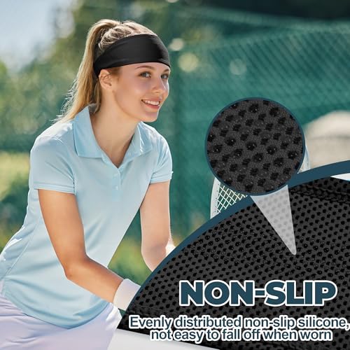 Sukeen Cooling Headbands for Women, Instant Cooling Moisture Wicking Non-Slip Sweatbands for Women Running Fitness Yoga - color: Black