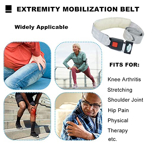 NICHOY Extremity Mobilization Belt,Manual Traction Mobility Strap,Adjustable Fun Gait Belts for Stretching Leg Shoulder Exercise,One -Handed Length Adjustment(Color:A)