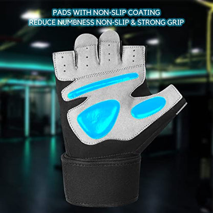 Gym Gloves Training Weight Lifting Gloves for Men Women Wrist Support Padded Extra Grip Palm Protection Fitness Workout Gloves Cycling,Hanging,Pull ups,Breathable