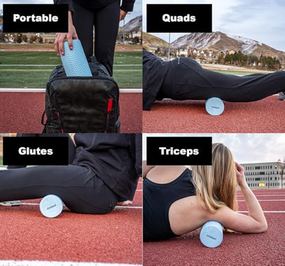 11.8 Inch Medium Density Foam Massage Roller - Light Blue Trigger Point Massage Roller for Deep Tissue Excercise, Massage and Recovery by GolgiStim